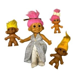 Lot of Trolls Vintage and Modern Troll Uneeda Mohair VTG Barrettes